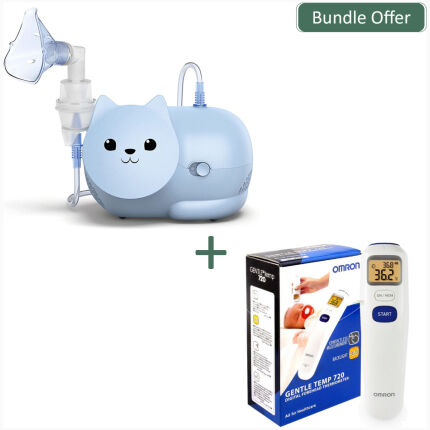 NE-C303K-KDE -Omron Nebulizer Nami Cat + MC-720-E - Omron Digital Forehead Thermometer
