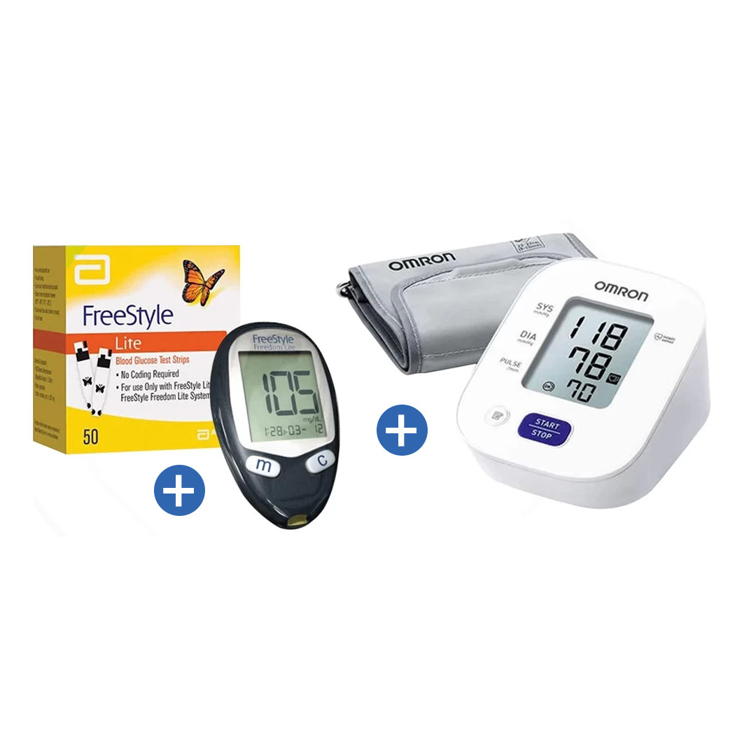 Omron M2 HEM-7143-E + Freestyle Blood Glucose Monitor + Freestyle Lite Strips Omron M2 HEM-7143-E + Freestyle Blood Glucose Monitor + Freestyle Lite Strips