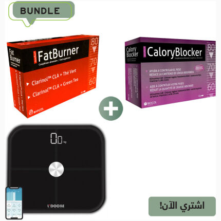 BIOCOL Fat Burner 60 Capsules + Biocol Calory Blocker 60 Capsules + L’DOCILE Full Body Analysis Scale LDBS2020