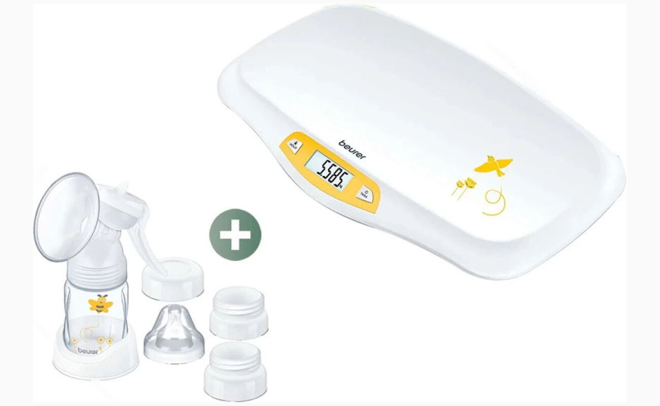 Beurer Manual Breast Pump BY 15 + Beurer Baby Scale BY 80