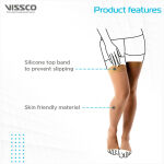 Vissco Medical Compression Class-2 Thigh Length Mild Support Beige - Image 7