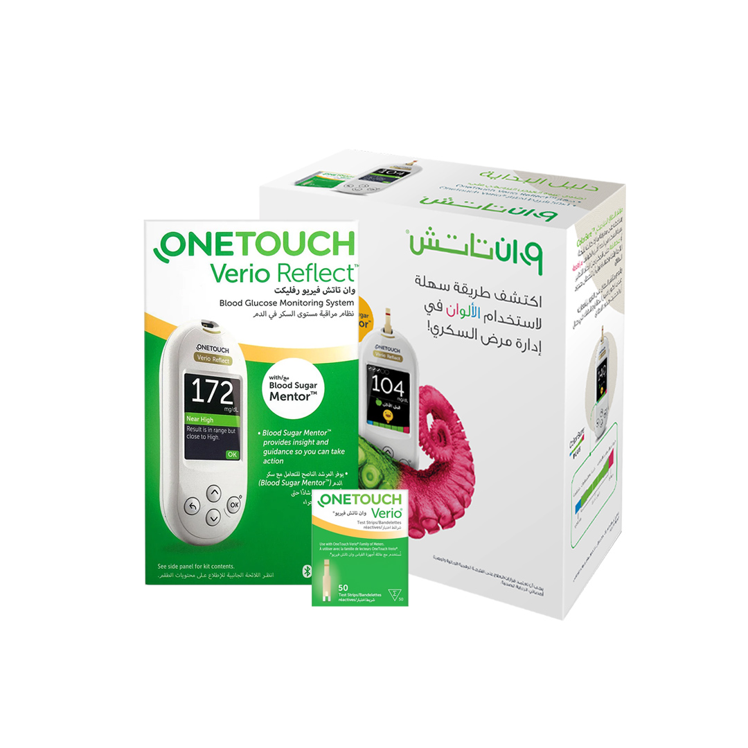 OneTouch Verio Reflect Blood Sugar Mentor Machine + 50's Strips OneTouch Verio Reflect Blood Sugar Mentor Machine + 50's Strips