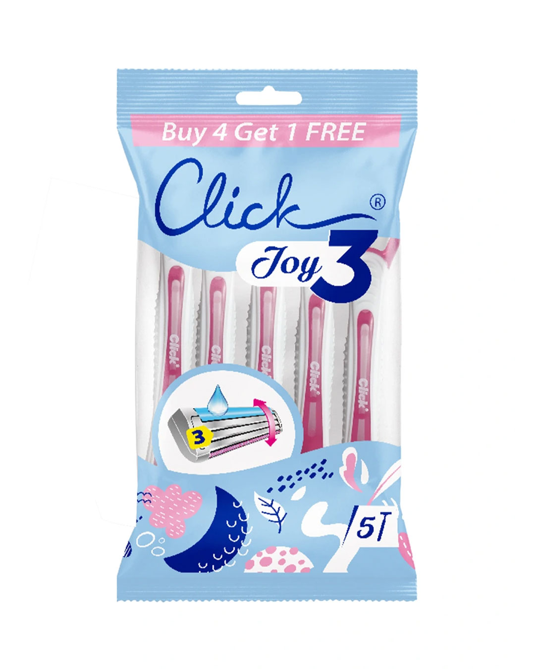 Click-Joy-3-Almond-Oil-4+1-Razor-01 Click Joy 3 Almond Oil 4+1 Razor